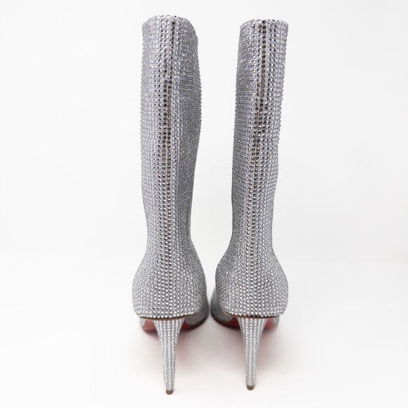 Christian Louboutin Astrilarge Strass Crystal Stiletto Red Bottom Boots 39.5 EU - Picture 3 of 8